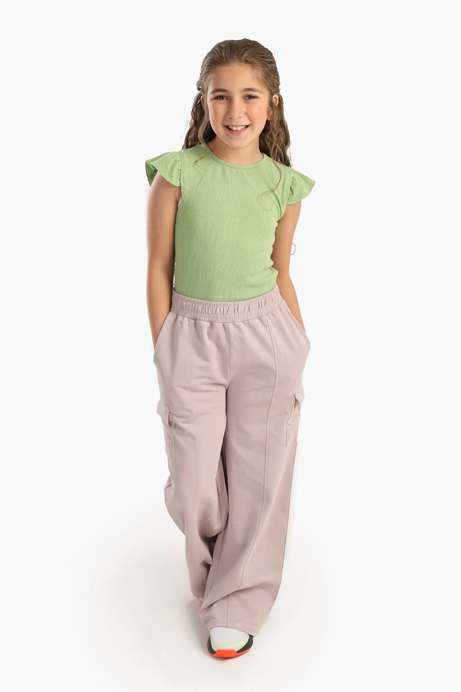 Girly Ribbed Ruffle Top