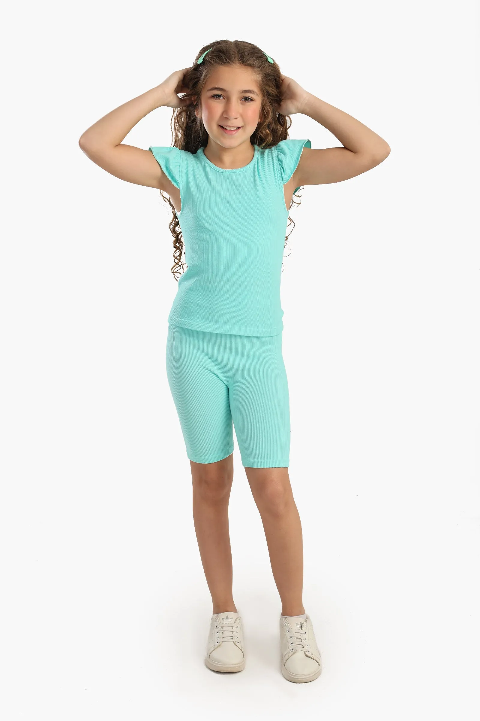 Girly Ribbed Ruffle Top