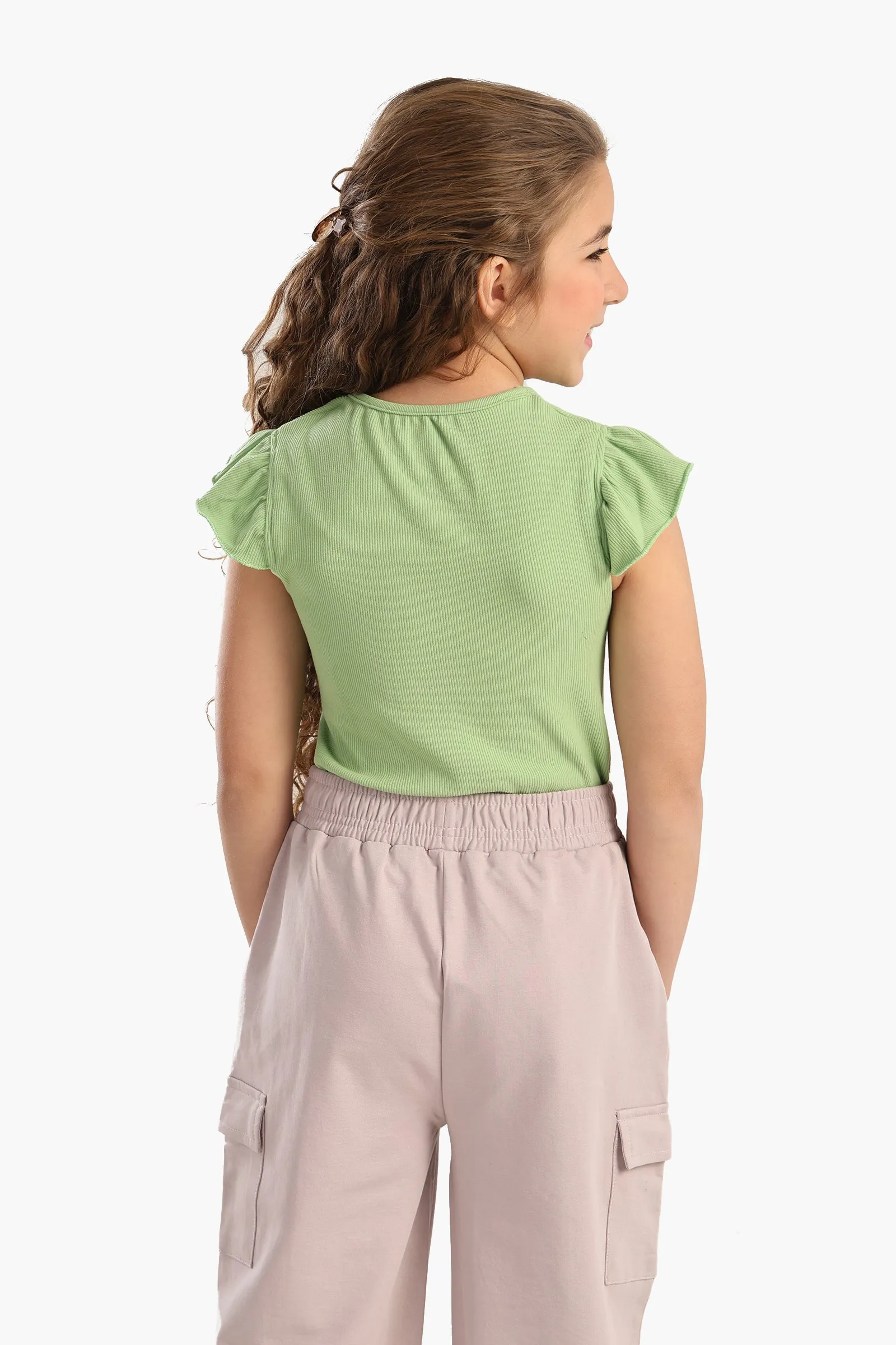 Girly Ribbed Ruffle Top