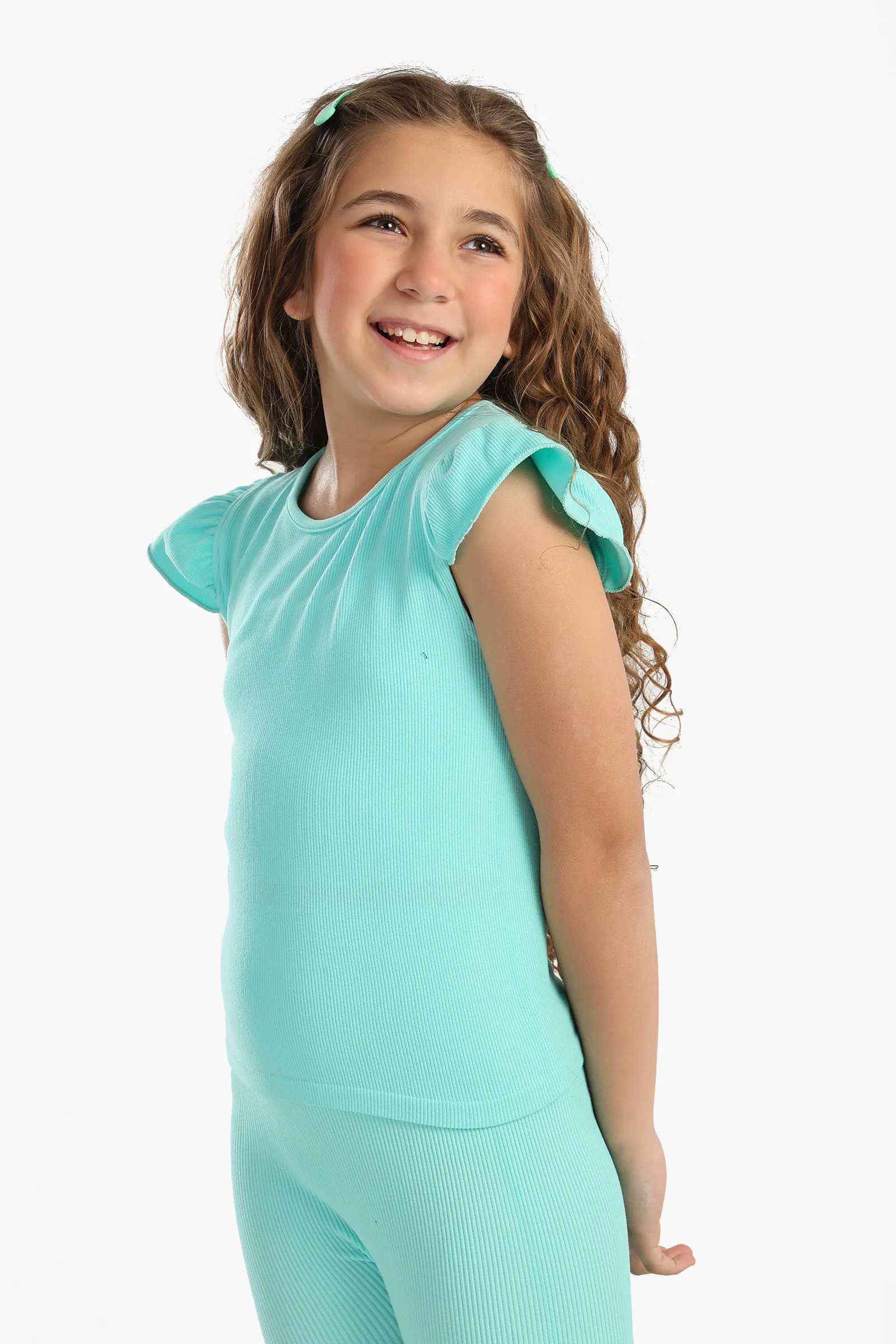 Girly Ribbed Ruffle Top