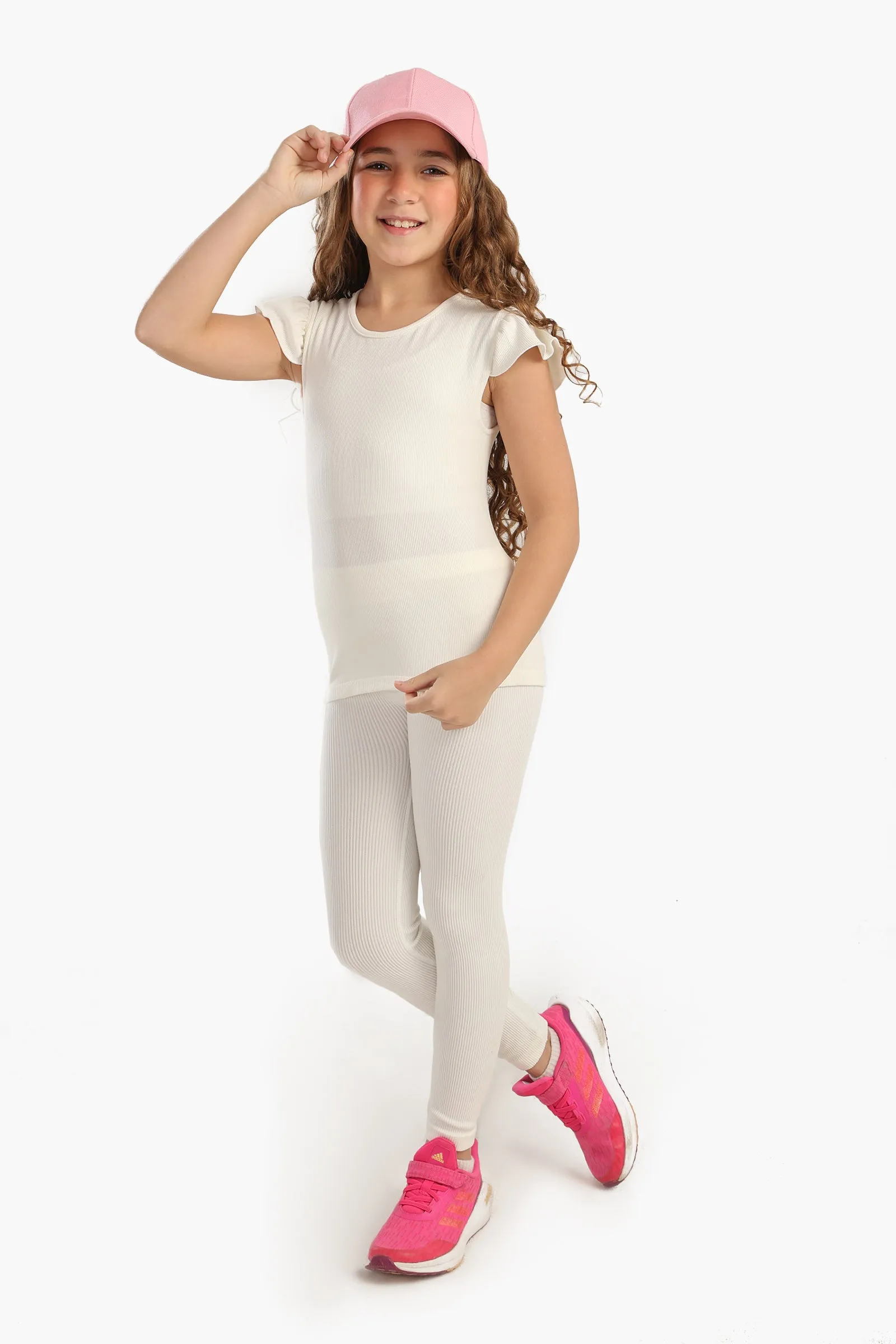Girly Ribbed Ruffle Top