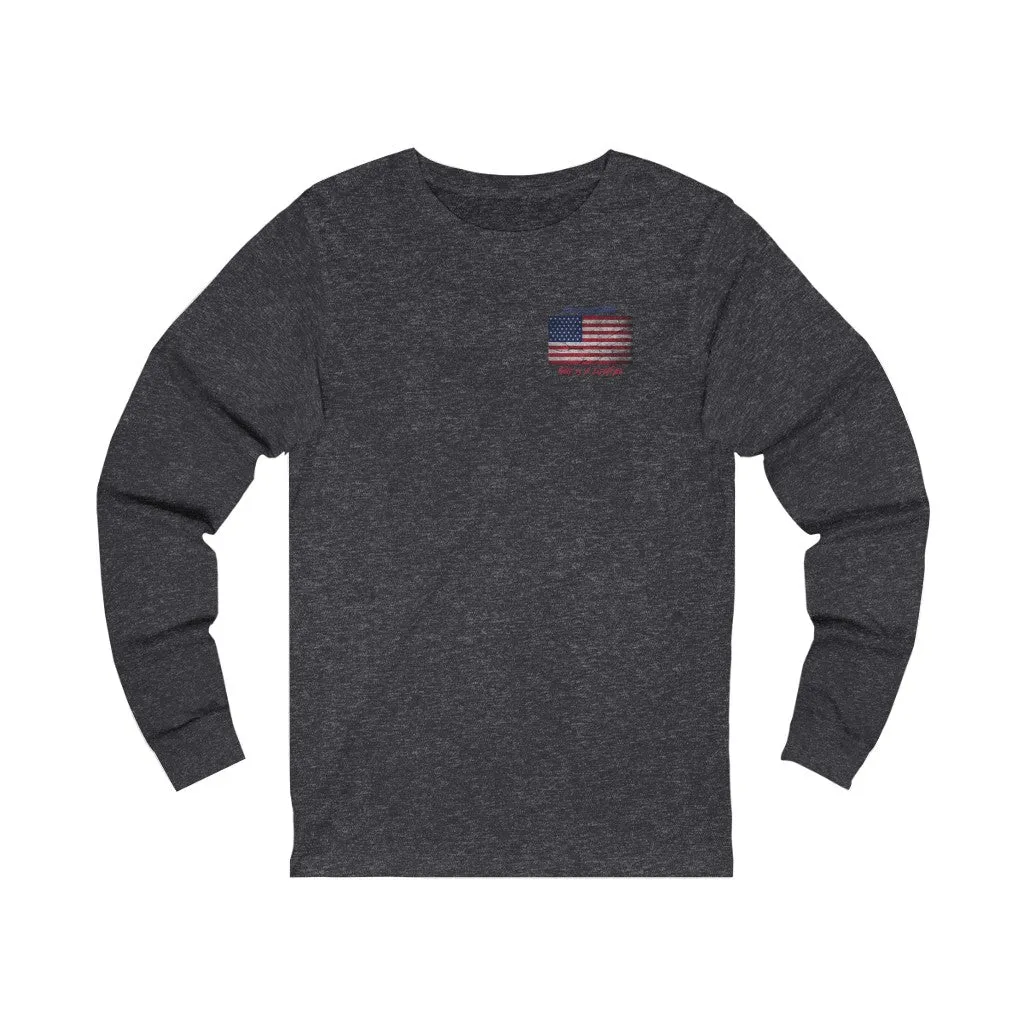 Golf Vintage American Flag 2-Sided Long Sleeve T-Shirt