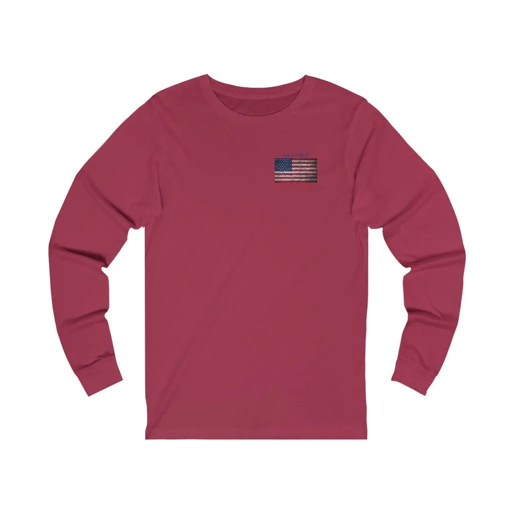 Golf Vintage American Flag 2-Sided Long Sleeve T-Shirt