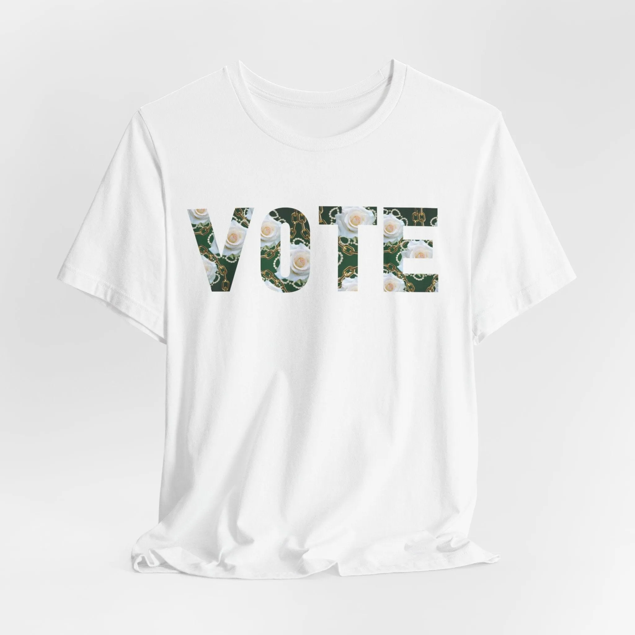 Green and White Links Vote T shirt