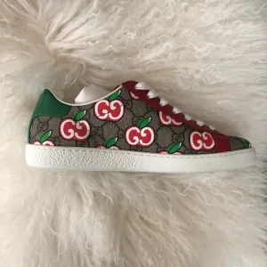 Gucci Ace Sneaker with GG Apple Print in Beige