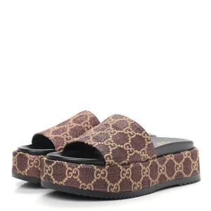 Gucci Lamé GG Angelina Slides in Brown & Beige