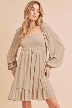 Hazel Blues® |  Aemi   Co Ruffled Hem Square Neck Balloon Sleeve Mini Dress