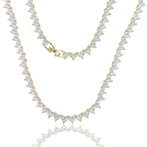 Heart Shaped Cubic Zirconia Stones Tennis Necklace White Pink Cubic Zirconia Women's Jewelry Choker