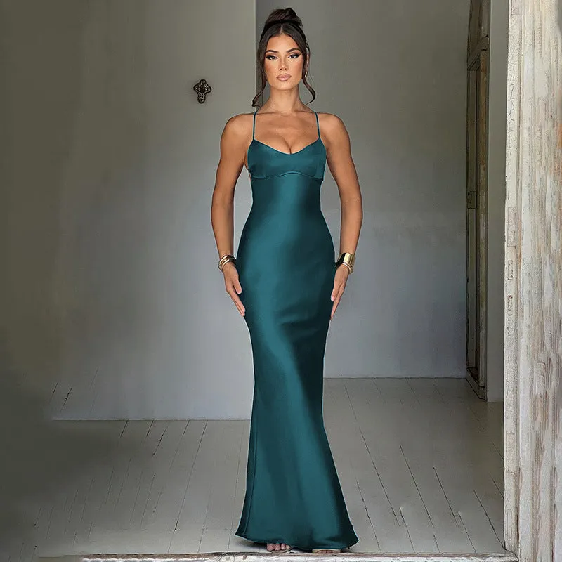 Heidi Formal Stylish Satin Lattice Dress