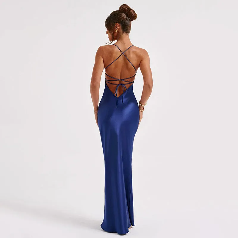 Heidi Formal Stylish Satin Lattice Dress