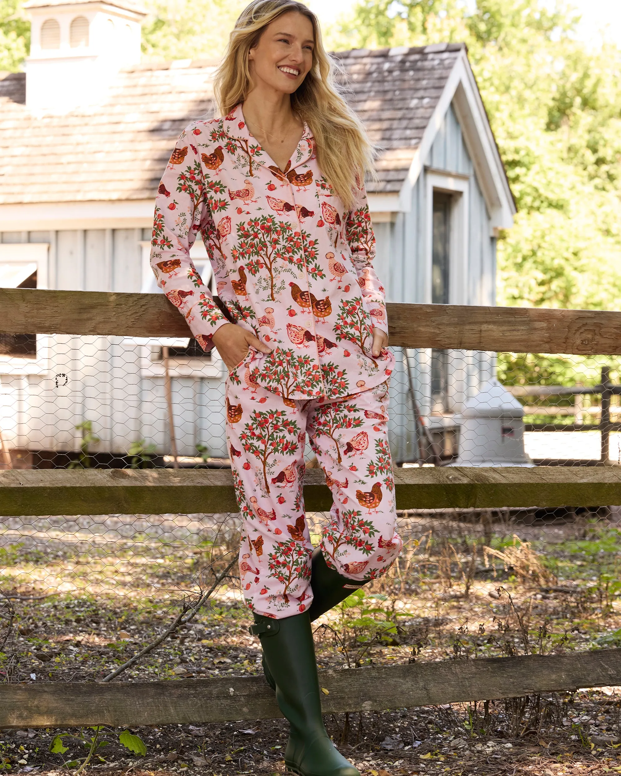 Hen House - Tall Long PJ Set - Ballet Pink