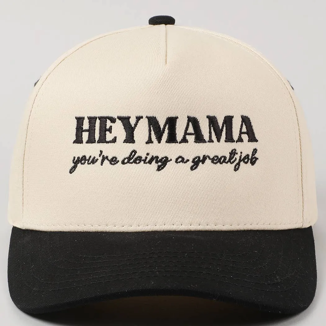 Hey Mama Hat - Black & Cream