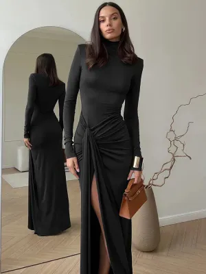 High-Slit Maxi Dress | Bodycon Fit | Elegant & Sultry