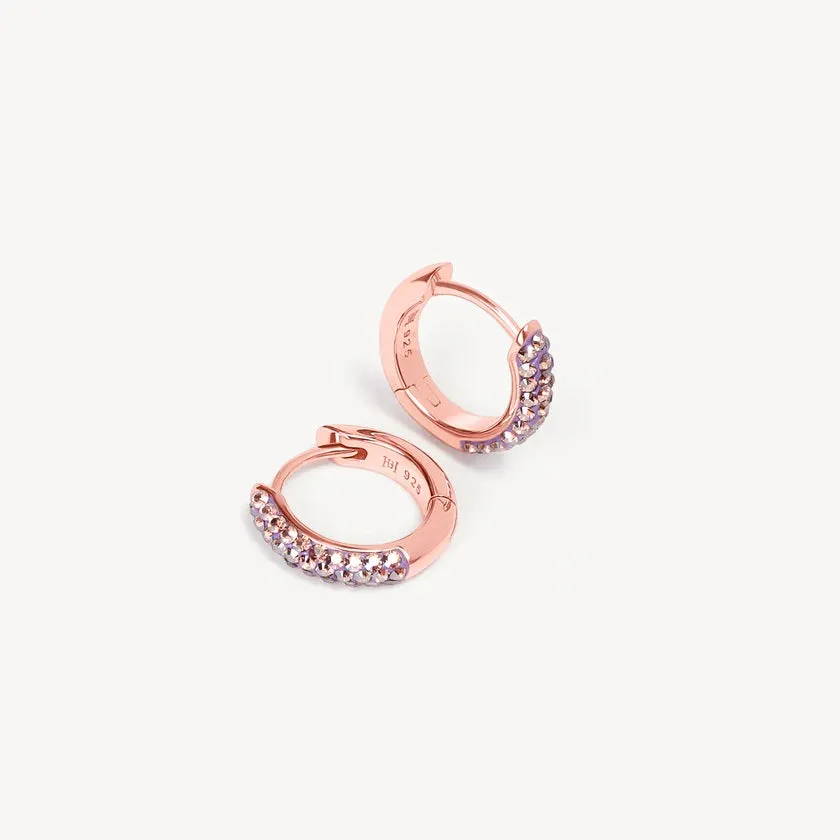 Hillberg & Berk Limited Edition Sterling Silver Tutu Sparkle Always On Hoop Earrings