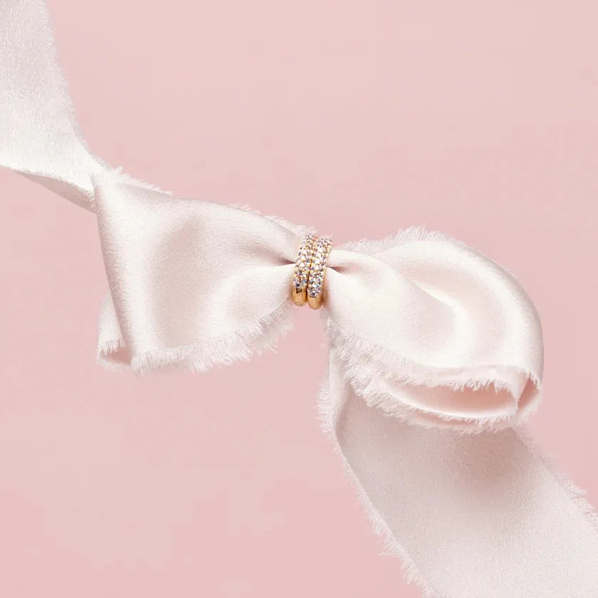 Hillberg & Berk Sterling Silver Gold Plated Ballet Slipper Always On Sparkle Hoop Earrings