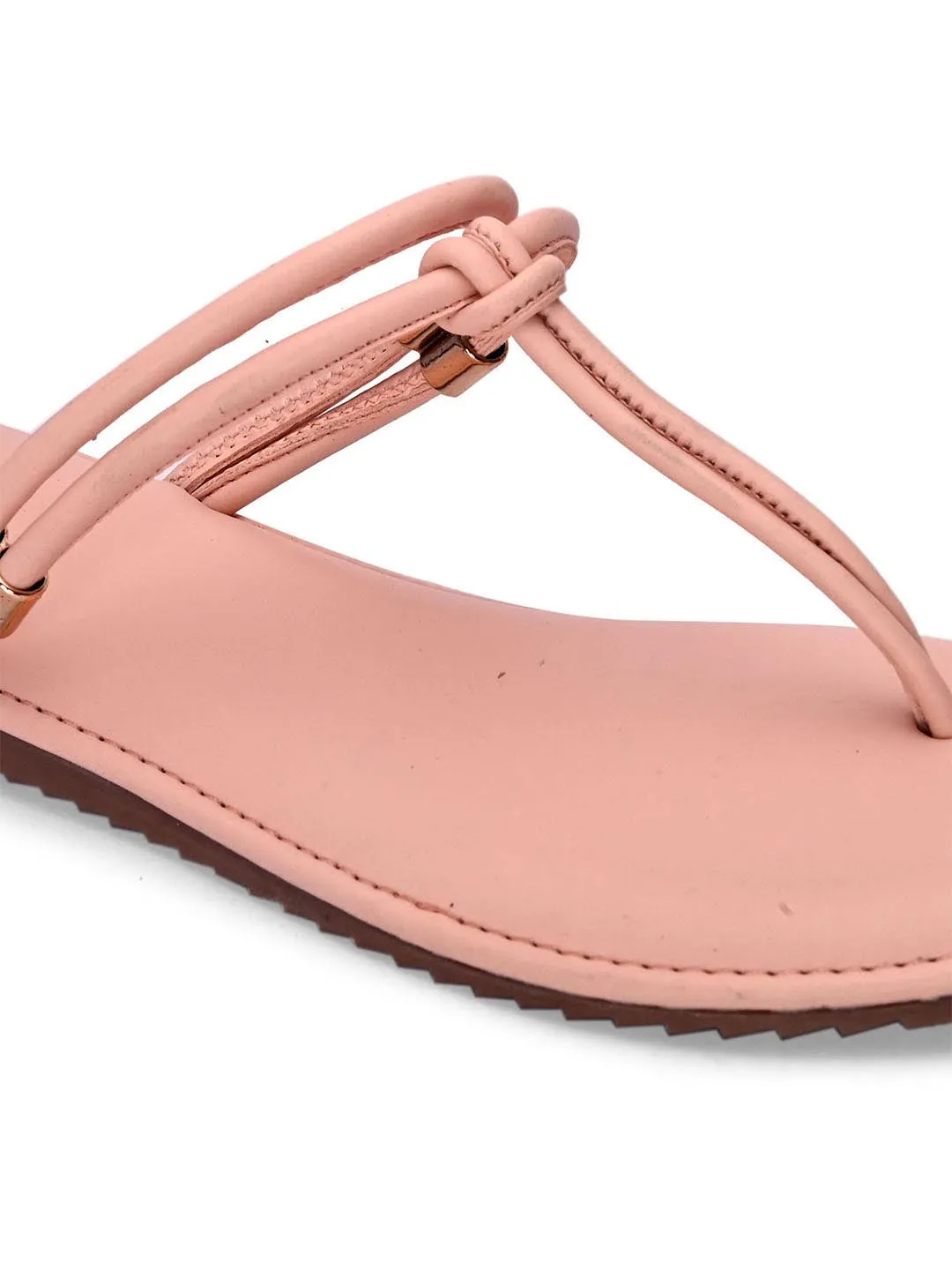 Hydes N Hues Women Pink T-Strap Flats
