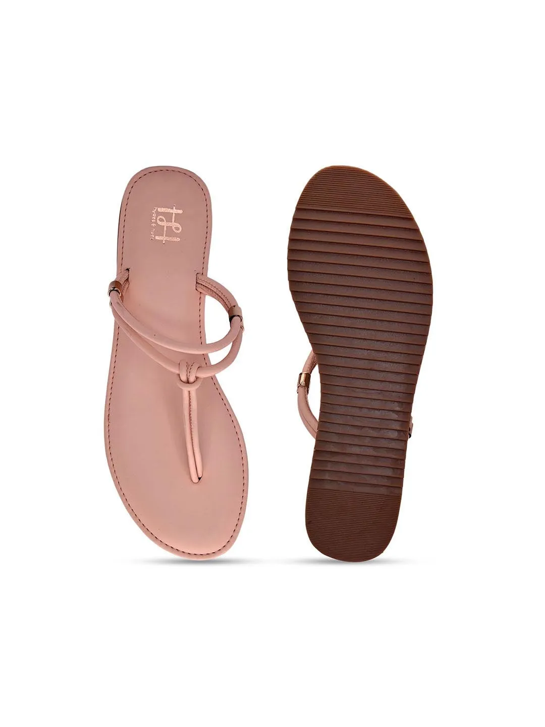 Hydes N Hues Women Pink T-Strap Flats