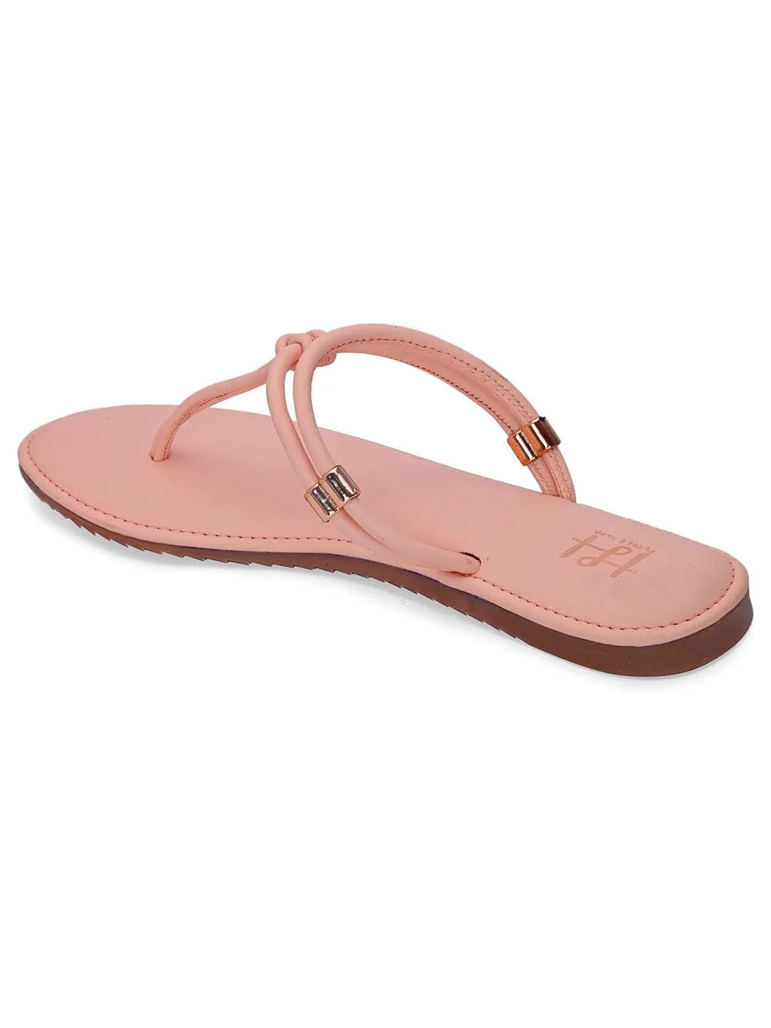Hydes N Hues Women Pink T-Strap Flats