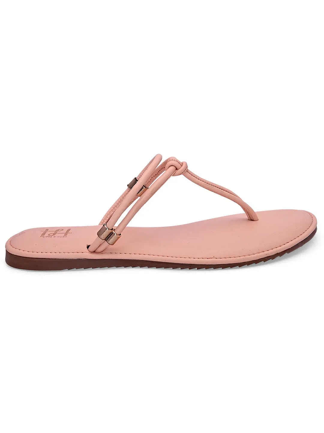 Hydes N Hues Women Pink T-Strap Flats