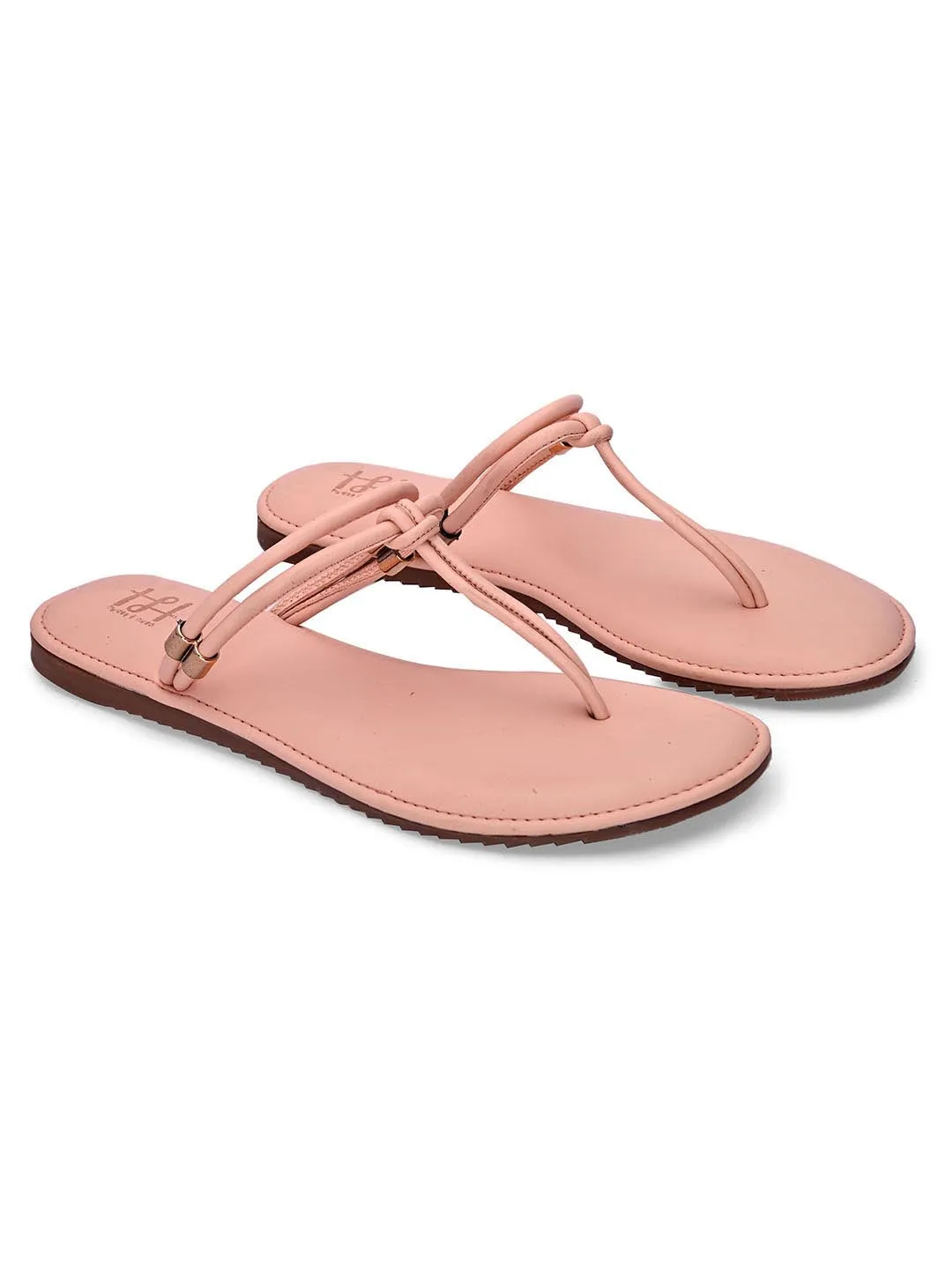 Hydes N Hues Women Pink T-Strap Flats