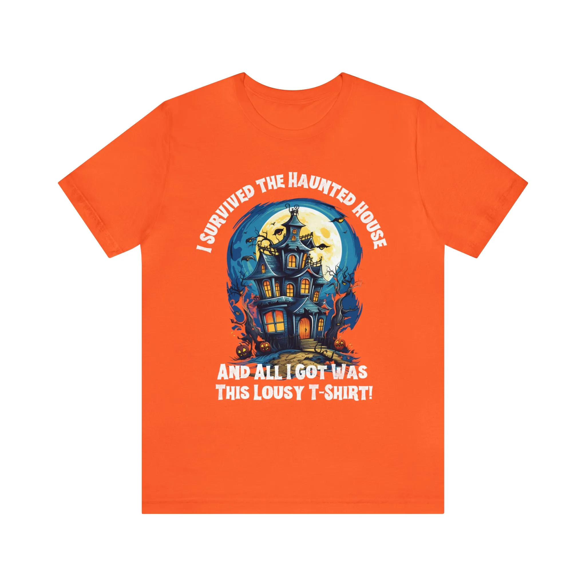 I Survived the Haunted House Halloween T-Shirt | All I Got Was This Lousy Tee |  Bella Canvas 3001Unisex | Spooky House Short Sleeve Tshirt