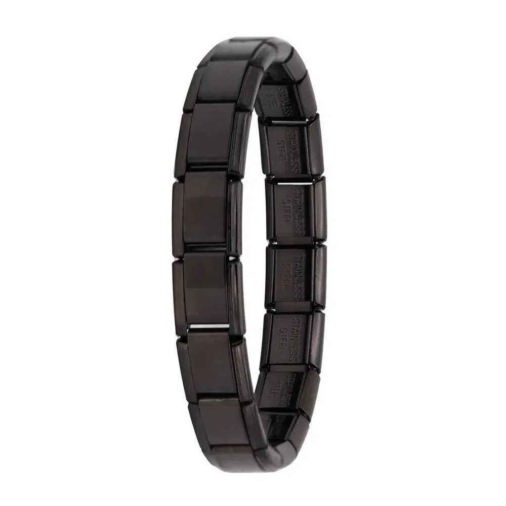 Italian Elastic Charm Bracelet 9mm Width Fashion Stainless Steel Bangle Women's Jewelry