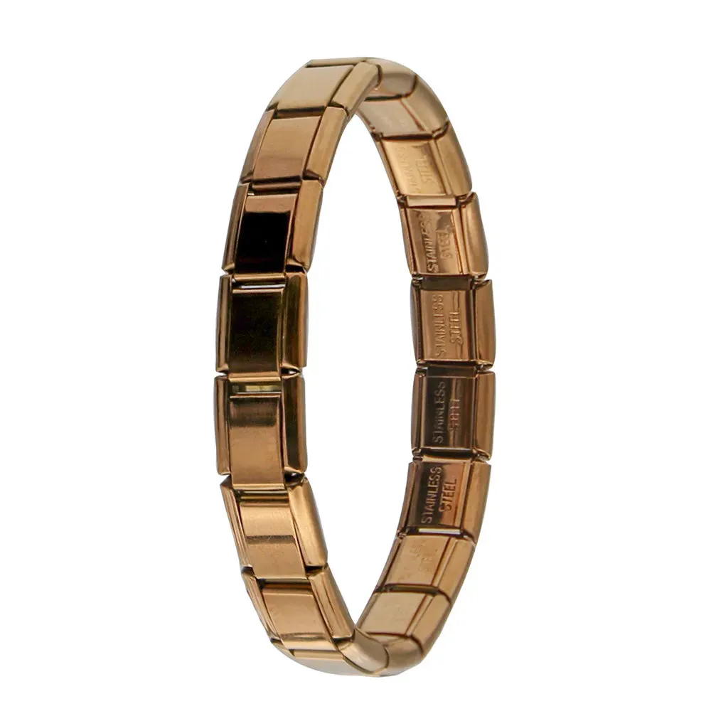 Italian Elastic Charm Bracelet 9mm Width Fashion Stainless Steel Bangle Women's Jewelry