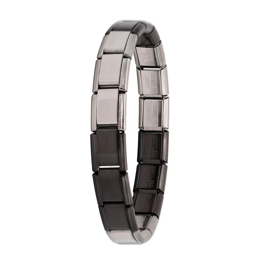 Italian Elastic Charm Bracelet 9mm Width Fashion Stainless Steel Bangle Women's Jewelry