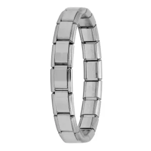 Italian Elastic Charm Bracelet 9mm Width Fashion Stainless Steel Bangle Women's Jewelry