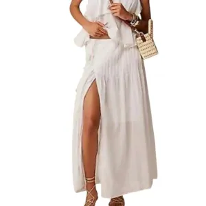 J Crew Womens Size 8 Embroidered Side Tie Skirt Cotton Voile White CA737 Boho