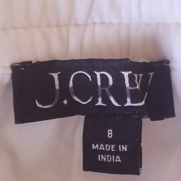 J Crew Womens Size 8 Embroidered Side Tie Skirt Cotton Voile White CA737 Boho