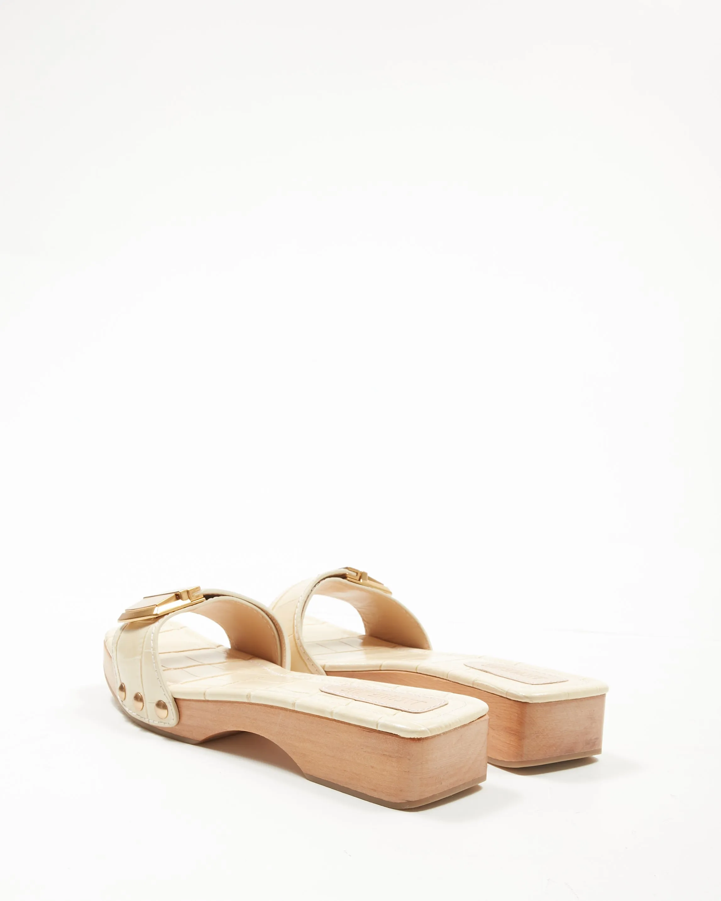 Jacquemus Cream Croc Embossed Sandal - 39
