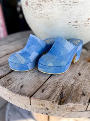 Jayde Blue Denim Patch Mule