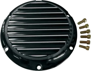 Joker Machine 10-690B Billet Derby Cover - Finned Black Anodized