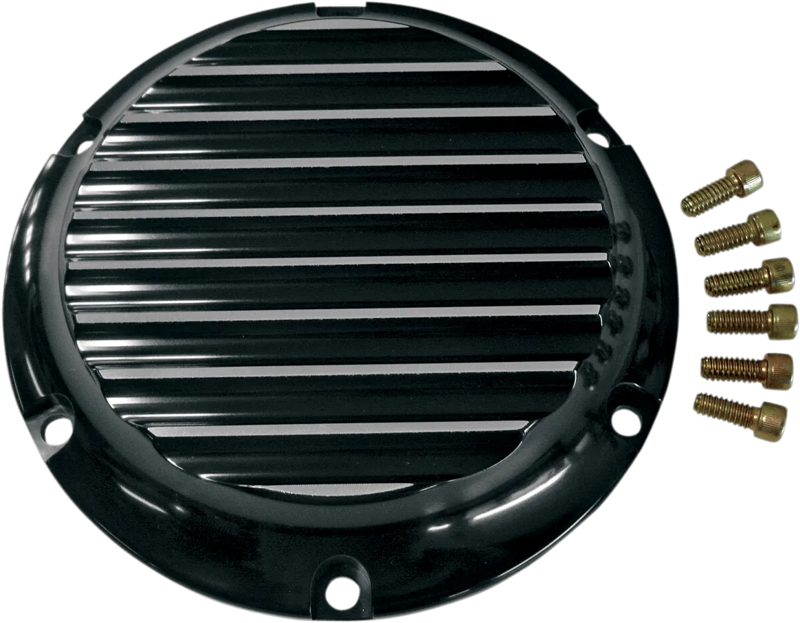 Joker Machine 10-690B Billet Derby Cover - Finned Black Anodized