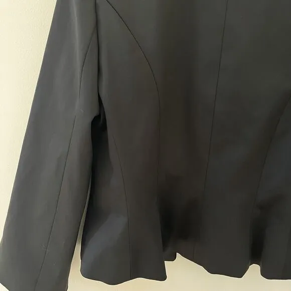 JS Collection Black Short Jacket Blazer Satin - Size 8
