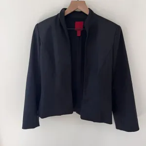 JS Collection Black Short Jacket Blazer Satin - Size 8