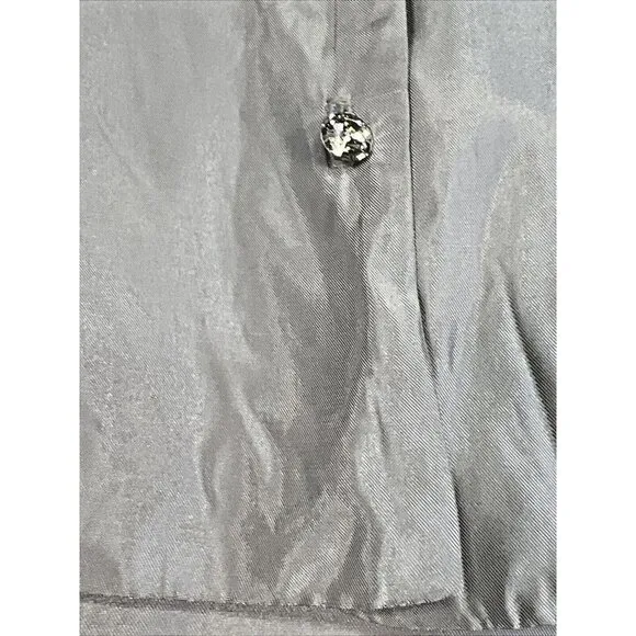 JS Collection Satin 2 Piece Blouse and Skirt Set Women's Size 12 Blue Gray
