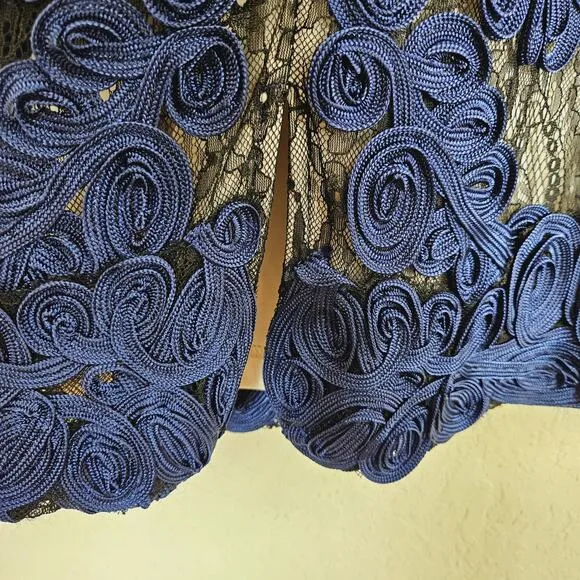 JS Collections Soutache Sheath Dress Navy Blue Women's 8 Wedding Guest