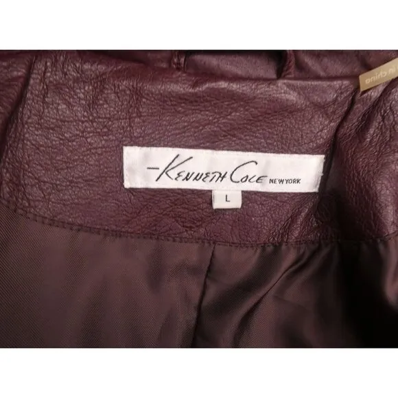 Kenneth Cole Brown Leather Jacket 171C8474 Men's L