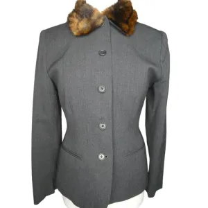 Lauren Ralph Lauren Wool Blazer Fur Collar Women's Size 6