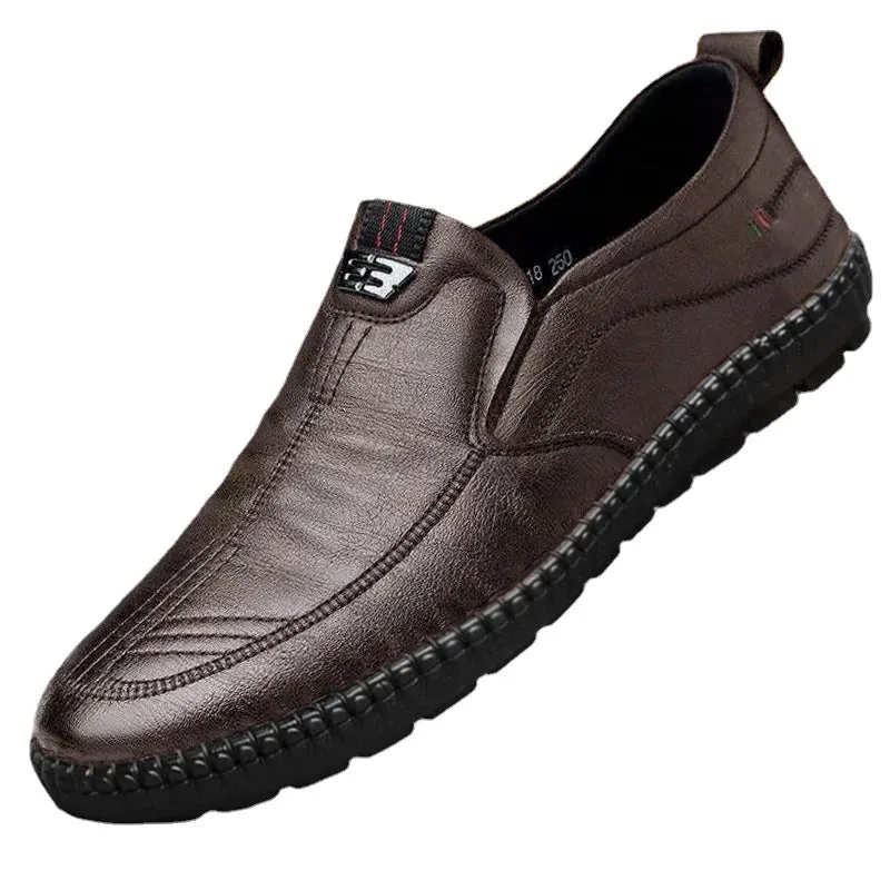 Leather Loafers – Non-slip Walking Flats, Breathable Outdoor Slip-on Casual Shoes for Men, Work Office Driving Sneakers
