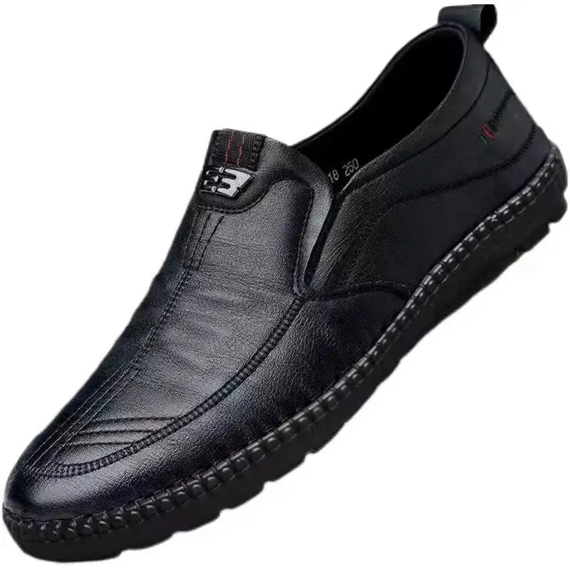 Leather Loafers – Non-slip Walking Flats, Breathable Outdoor Slip-on Casual Shoes for Men, Work Office Driving Sneakers