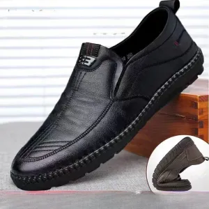 Leather Loafers – Non-slip Walking Flats, Breathable Outdoor Slip-on Casual Shoes for Men, Work Office Driving Sneakers