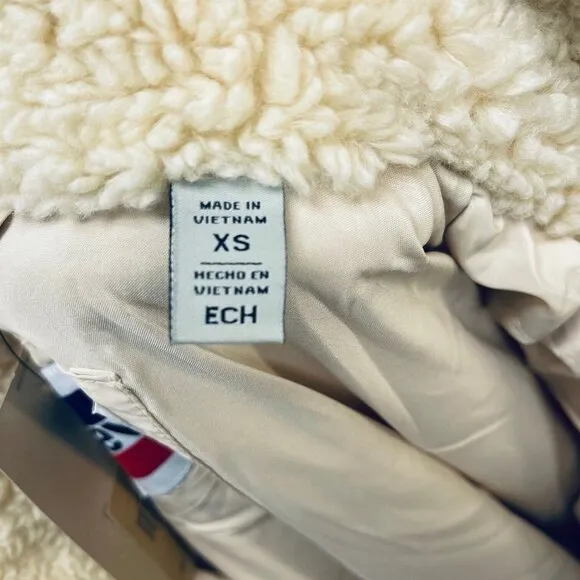 Levi's Original Women's Sherpa Fleece Teddy Jacket Beige Size XS New