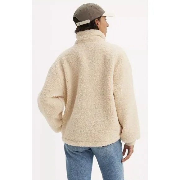 Levi's Original Women's Sherpa Fleece Teddy Jacket Beige Size XS New