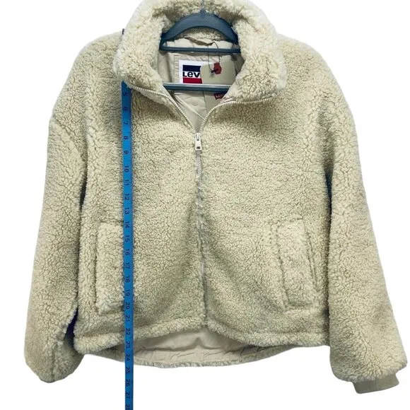 Levi's Original Women's Sherpa Fleece Teddy Jacket Beige Size XS New