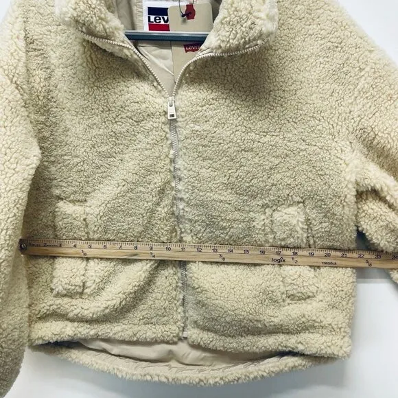 Levi's Original Women's Sherpa Fleece Teddy Jacket Beige Size XS New
