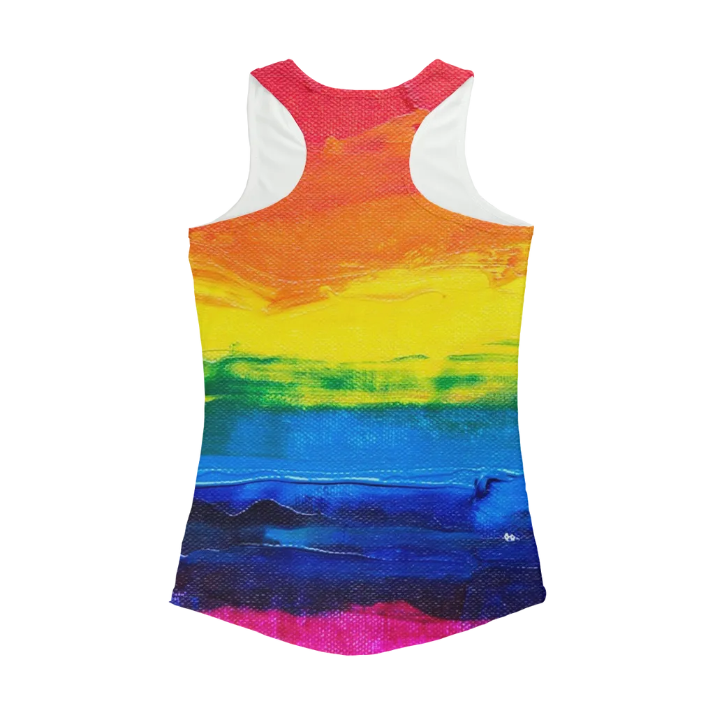 LGBT Pride Rainbow Canvas Paint Premium Women's Tank Top