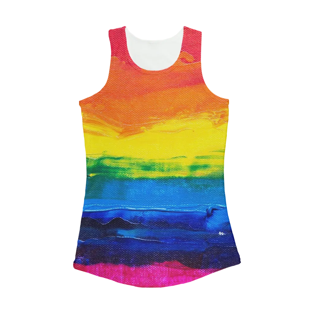 LGBT Pride Rainbow Canvas Paint Premium Women's Tank Top